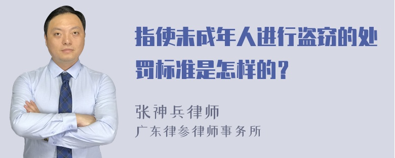 指使未成年人进行盗窃的处罚标准是怎样的？