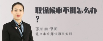 取保候审不批怎么办？