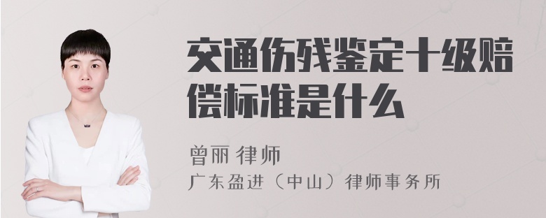 交通伤残鉴定十级赔偿标准是什么