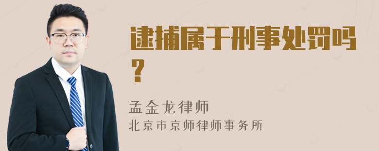 逮捕属于刑事处罚吗？