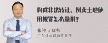 构成非法转让、倒卖土地使用权罪怎么量刑?