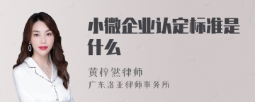 小微企业认定标准是什么