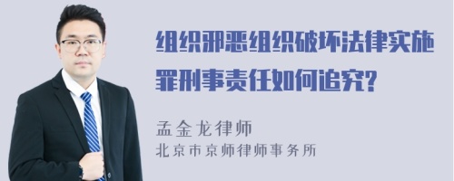 组织邪恶组织破坏法律实施罪刑事责任如何追究?