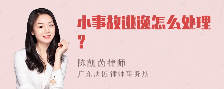 小事故逃逸怎么处理？