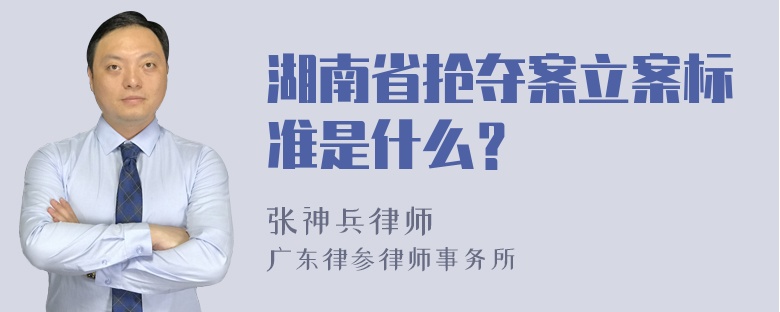 湖南省抢夺案立案标准是什么？