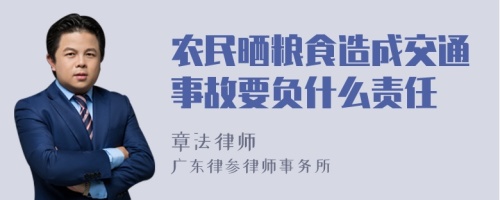 农民晒粮食造成交通事故要负什么责任