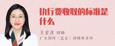执行费收取的标准是什么