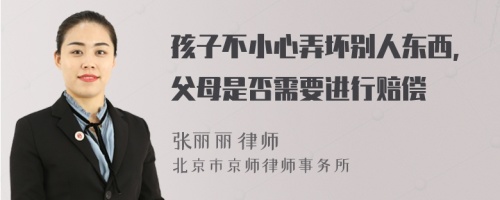 孩子不小心弄坏别人东西,父母是否需要进行赔偿