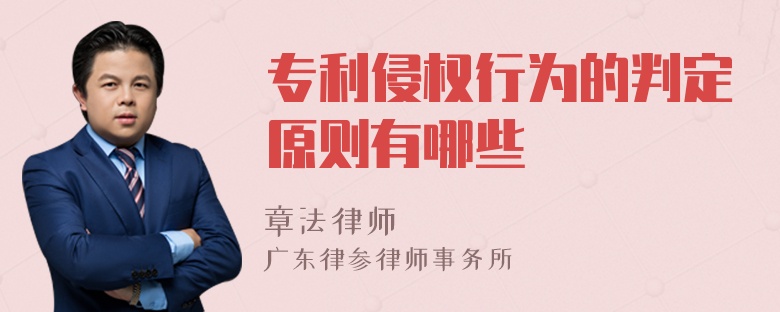专利侵权行为的判定原则有哪些