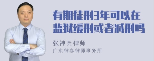 有期徒刑3年可以在监狱缓刑或者减刑吗