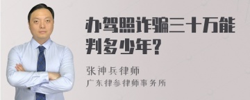 办驾照诈骗三十万能判多少年?