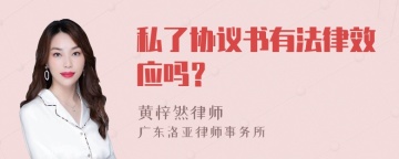 私了协议书有法律效应吗？