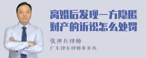 离婚后发现一方隐匿财产的诉讼怎么处罚