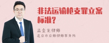 非法运输枪支罪立案标准?