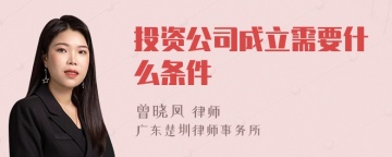 投资公司成立需要什么条件