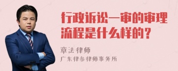 行政诉讼一审的审理流程是什么样的？