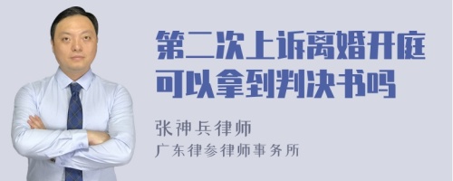 第二次上诉离婚开庭可以拿到判决书吗