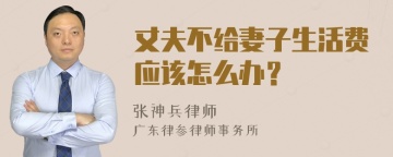 丈夫不给妻子生活费应该怎么办？