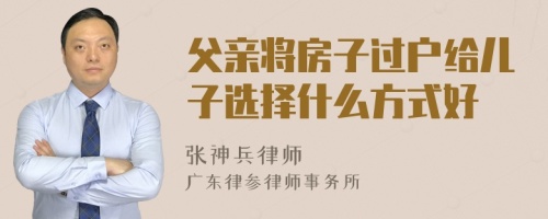 父亲将房子过户给儿子选择什么方式好