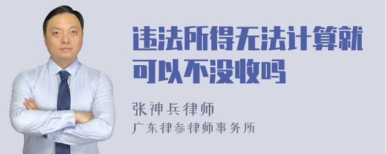 违法所得无法计算就可以不没收吗