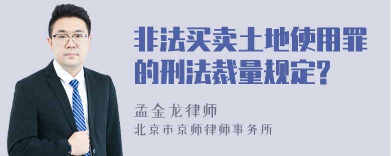 非法买卖土地使用罪的刑法裁量规定?