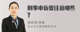 刑事申诉要注意哪些?