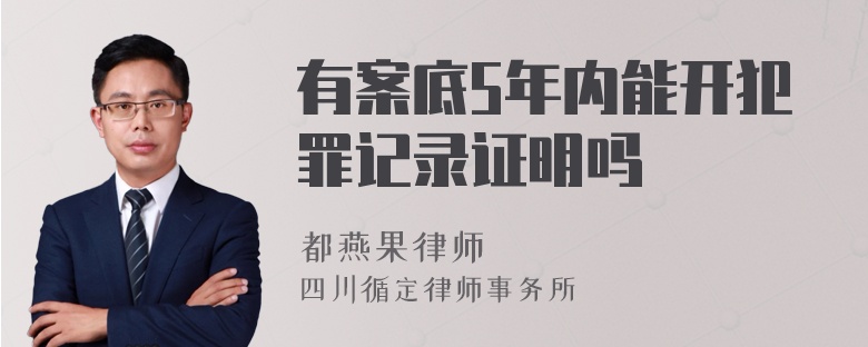 有案底5年内能开犯罪记录证明吗