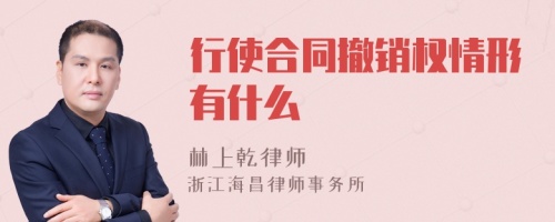 行使合同撤销权情形有什么