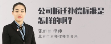 公司拆迁补偿标准是怎样的啊？