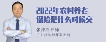 2022年农村养老保险是什么时候交