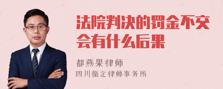 法院判决的罚金不交会有什么后果