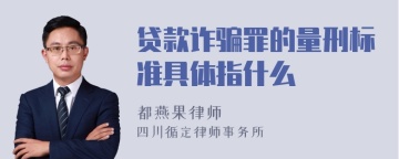 贷款诈骗罪的量刑标准具体指什么