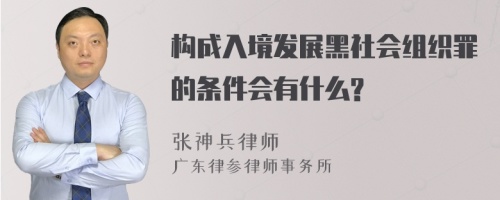 构成入境发展黑社会组织罪的条件会有什么?