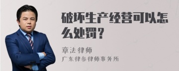 破坏生产经营可以怎么处罚？