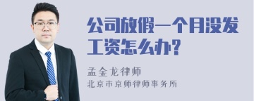 公司放假一个月没发工资怎么办?