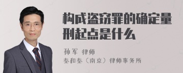 构成盗窃罪的确定量刑起点是什么