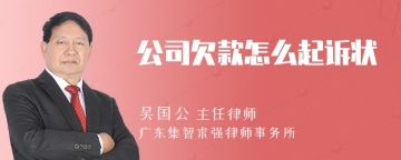 公司欠款怎么起诉状