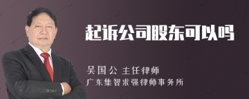 起诉公司股东可以吗