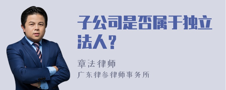 子公司是否属于独立法人？