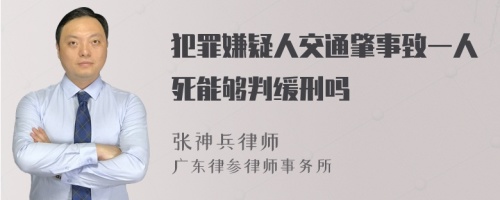 犯罪嫌疑人交通肇事致一人死能够判缓刑吗