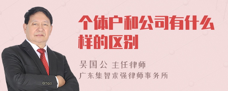 个体户和公司有什么样的区别