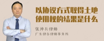 以协议方式取得土地使用权的结果是什么
