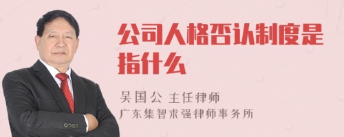 公司人格否认制度是指什么