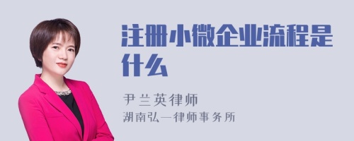 注册小微企业流程是什么