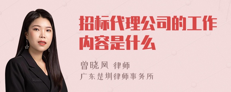 招标代理公司的工作内容是什么