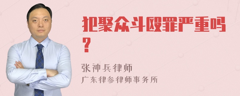 犯聚众斗殴罪严重吗?