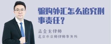 骗购外汇怎么追究刑事责任？