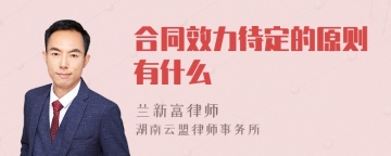 合同效力待定的原则有什么