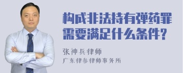 构成非法持有弹药罪需要满足什么条件?