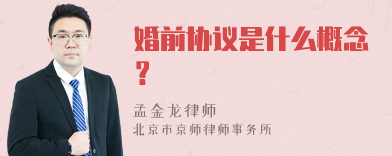 婚前协议是什么概念？